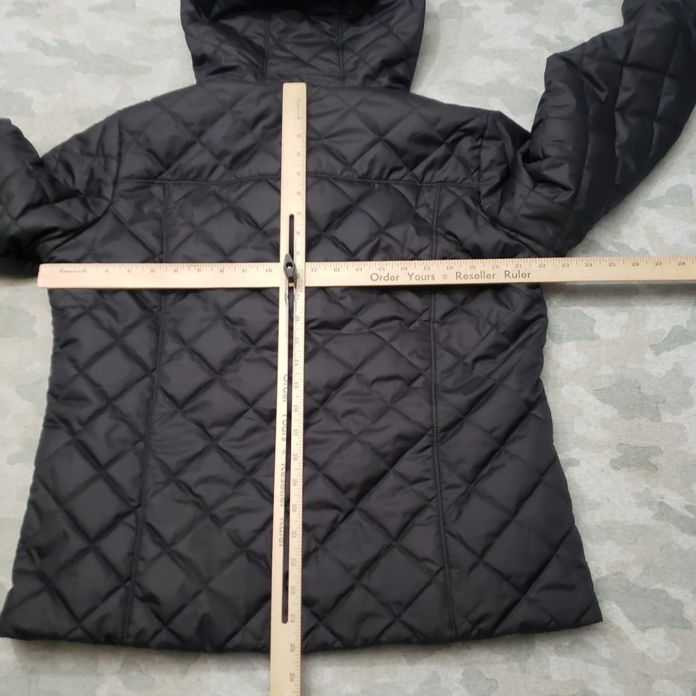 Columbia Jacket Womens XL Black Full Zip Hooded Diamond Quilted Fleece Lined - Picture 9 of 11
